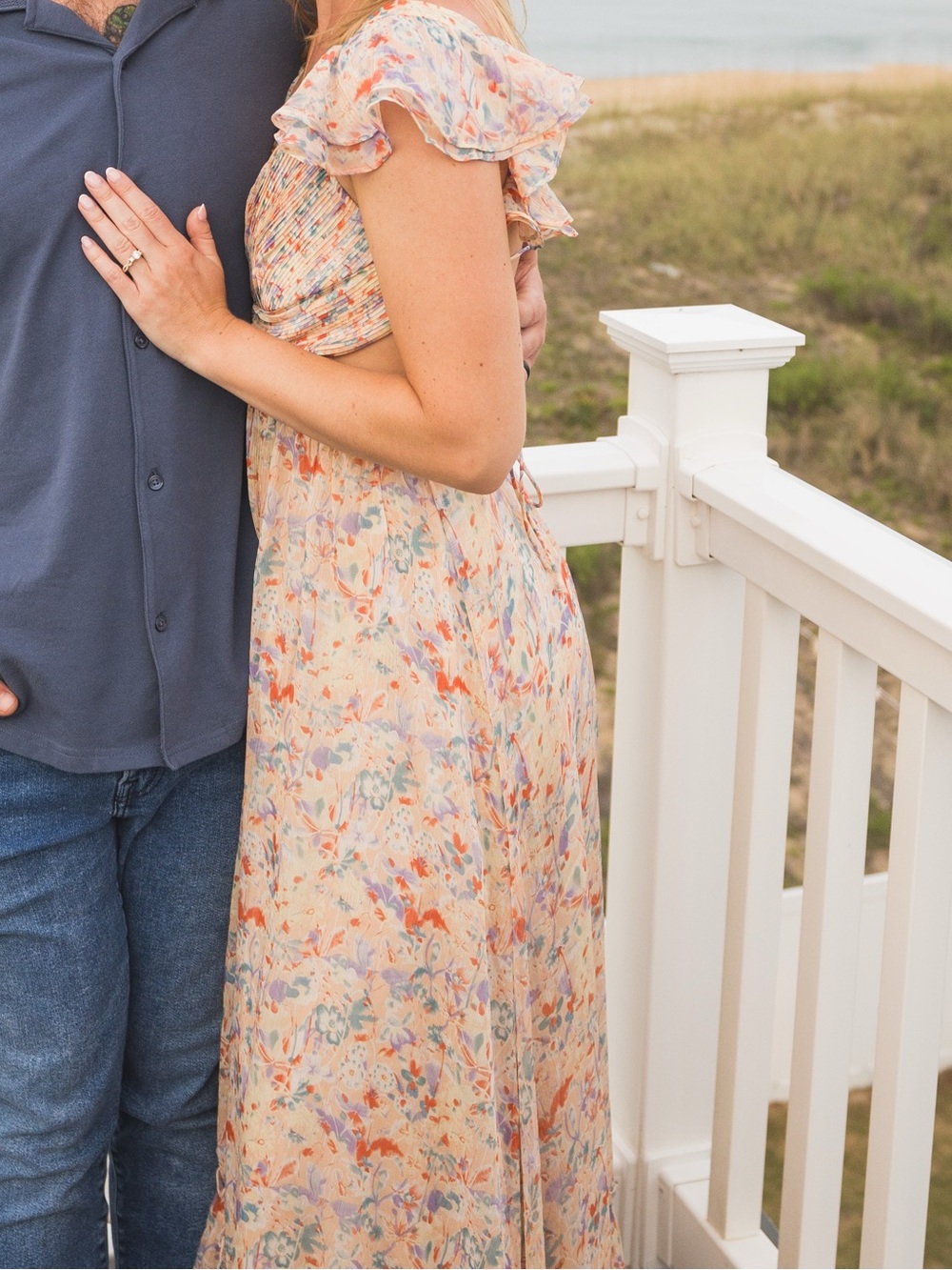 Astr Floral Lace-Up Backless Maxi Dress in Blush Multi